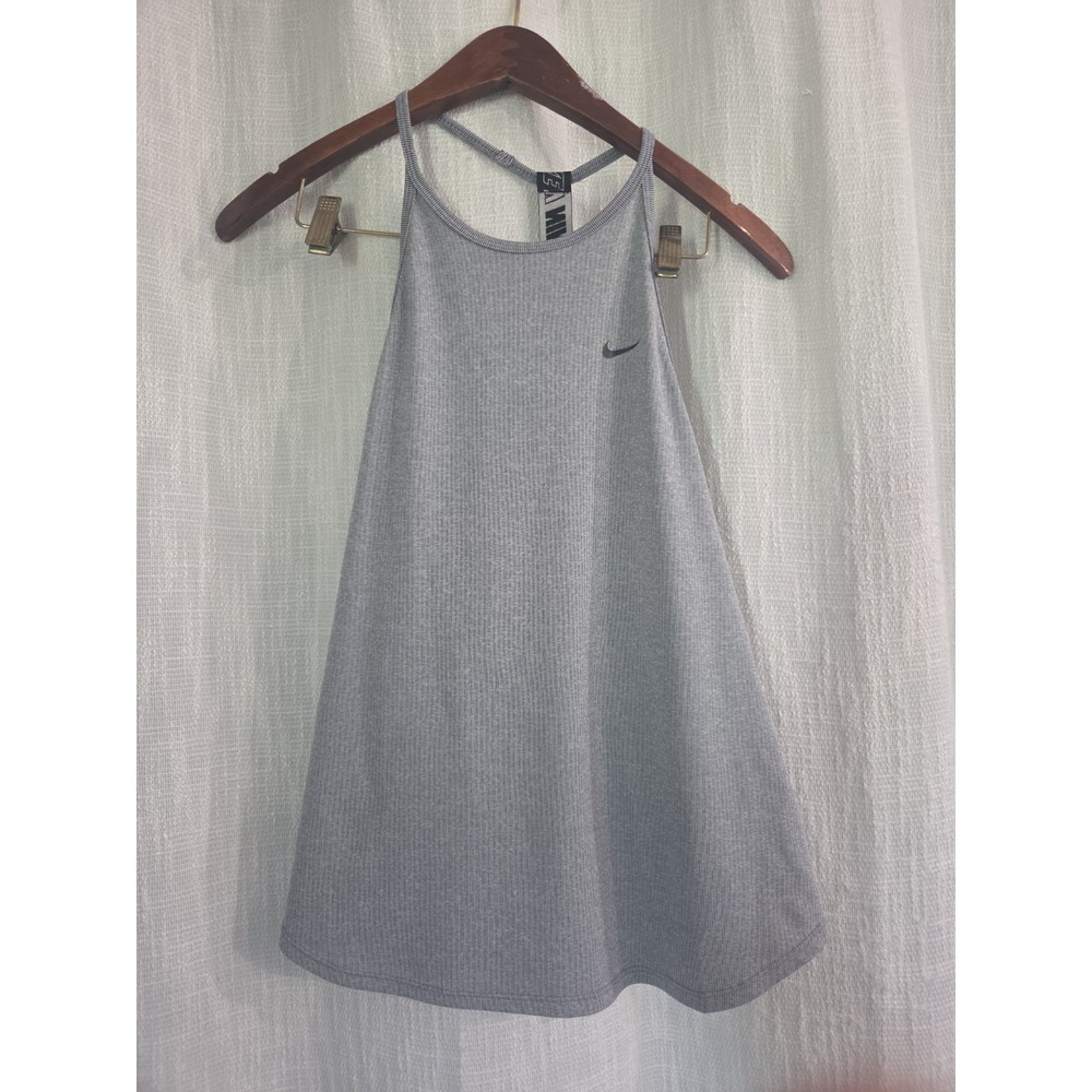 Nike Dri-Fit Racerback Tank Heather Grey Size Small Running Tank Athletic